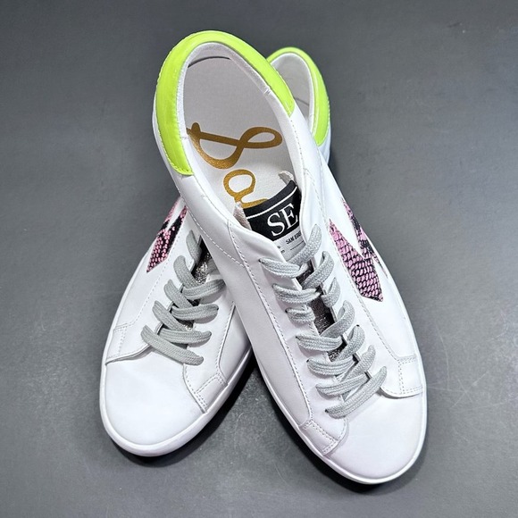 New Sam Edelman Sneakers 10 Leather White - Picture 1 of 6